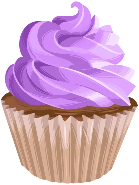 Lavender Dream Swirl Buttercream Cupcake Clipart with Elegant Frosting Design