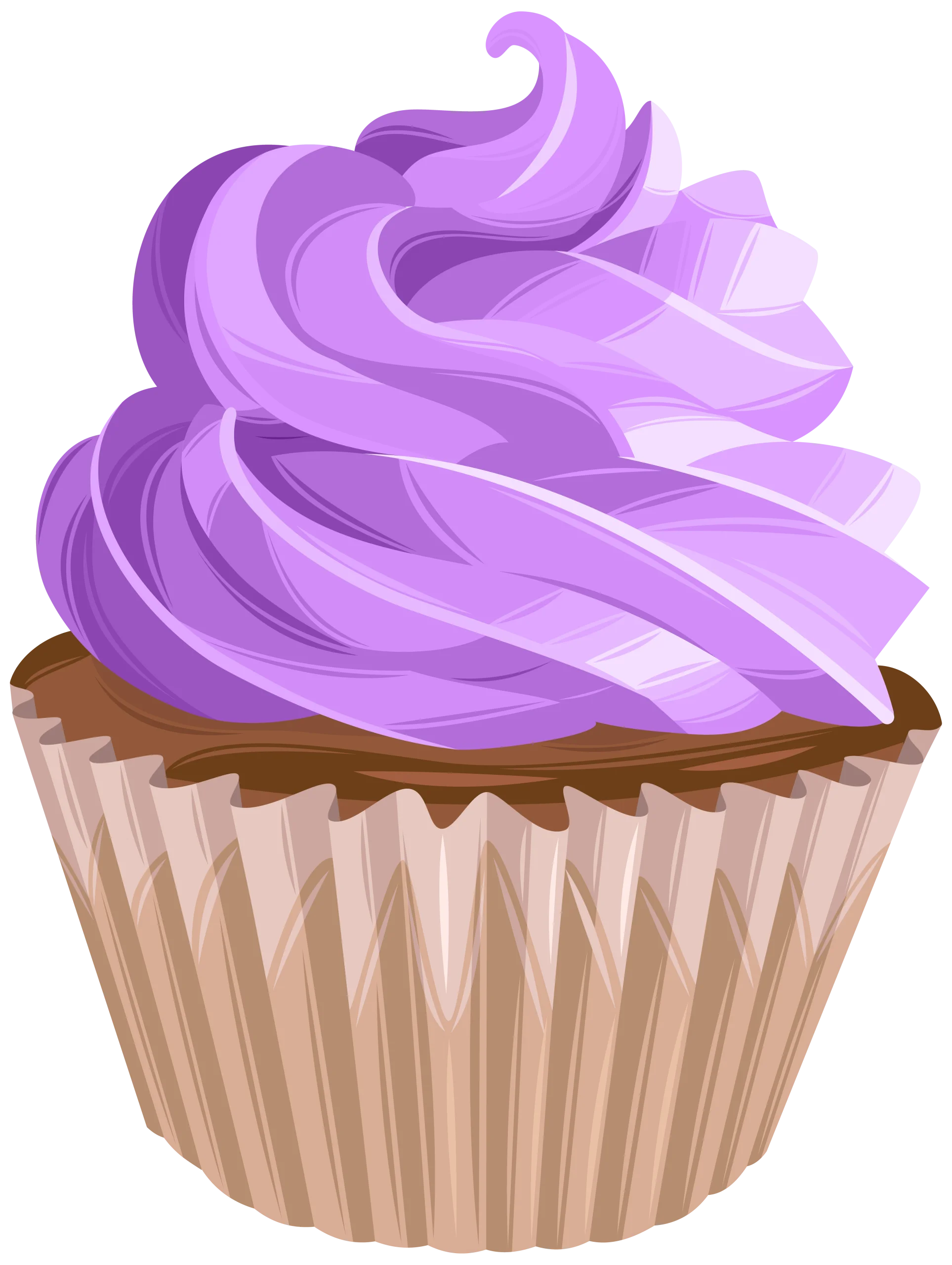 Lavender Dream Swirl Buttercream Cupcake Clipart with Elegant Frosting Design