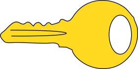 Minimalist Golden Yellow Simple Key Clipart Graphic Design Element
