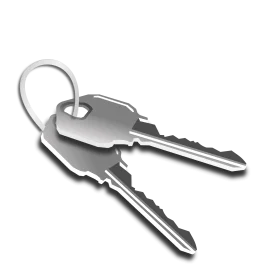 Monochrome Metal Keys on Ring: Sleek Minimalist Keychain Clipart Design