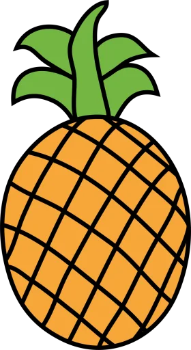 Cartoon Pineapple Clipart: A Simple and Cheerful Tropical Fruit Illustration