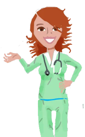 Cheerful Healthcare Professional Nursing Clipart Illustration with Friendly Gesture