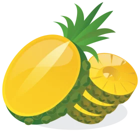 Cheerful Tropical Pineapple Clipart Illustration with Sliced Fruit Sections