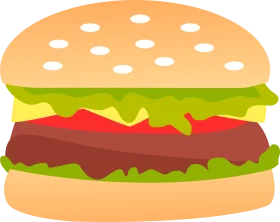 Classic Cheeseburger Clipart: A Delightful Simplified Graphic Representation