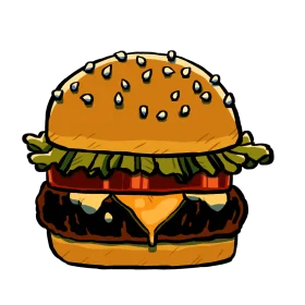 Classic Cheeseburger Clipart: Appetizing Illustrated Fast Food Graphic Design