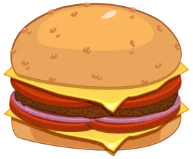 Classic Cheeseburger Clipart: Deliciously Illustrated Fast Food Graphic Design