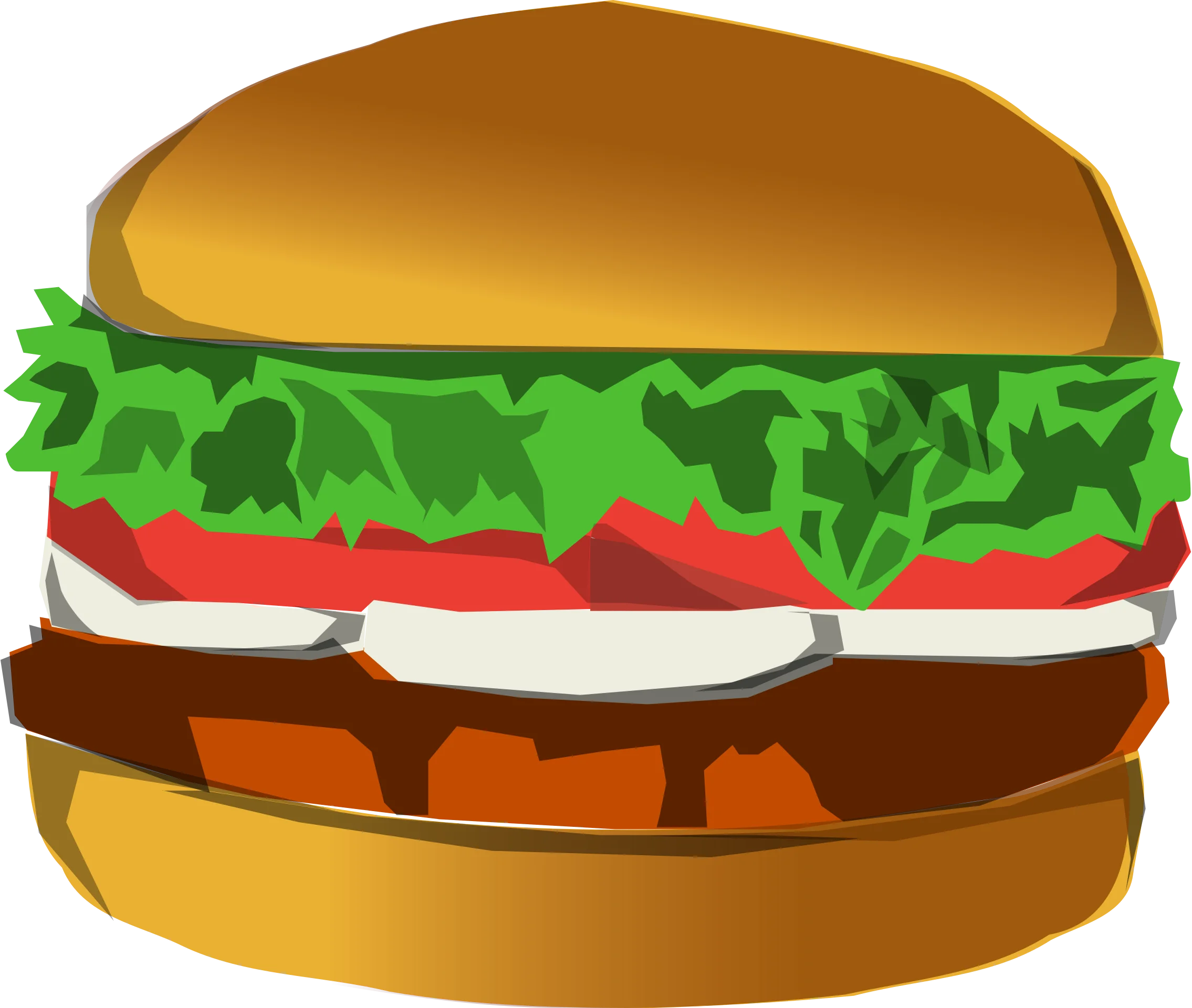 Classic Cheeseburger Clipart Illustration with Fresh Layered Ingredients