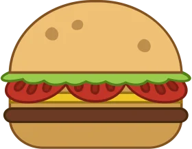 Classic Cheeseburger Clipart: Simple and Delightful Graphic Design Illustration