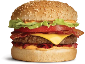 Classic Cheeseburger Clipart with Sesame Seed Bun and Melted Cheese