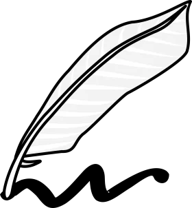 Classic Feather Quill Pen Elegant Writing Instrument Clipart Design