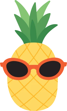 Cool Tropical Pineapple Wearing Stylish Orange Sunglasses Clipart Design