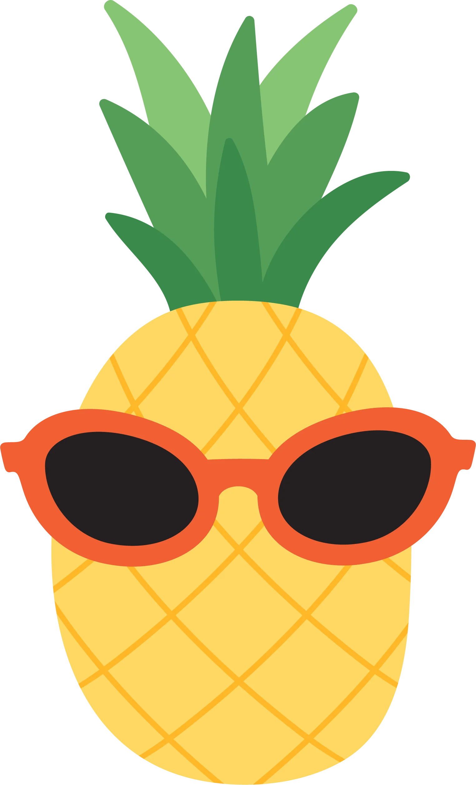 Cool Tropical Pineapple Wearing Stylish Orange Sunglasses Clipart Design