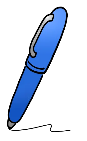 Elegant Blue Ballpoint Pen Clipart Illustration with Smooth Writing Line