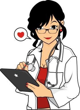 Friendly Female Healthcare Professional Clipart - Compassionate Medical Illustration
