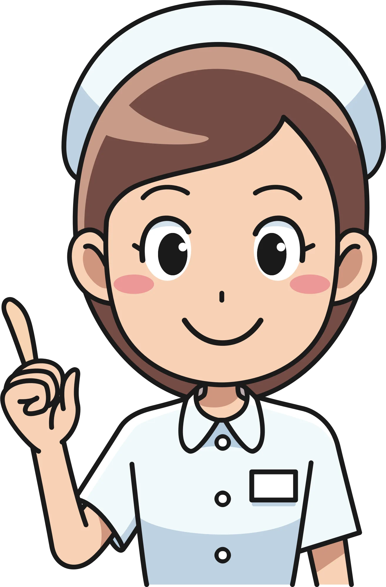 Friendly Female Nurse Clipart Illustration with Informative Gesture
