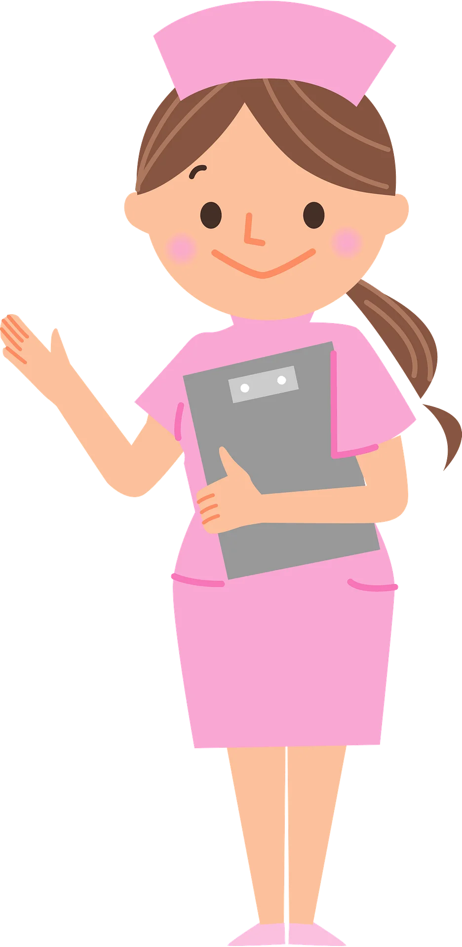 Friendly Pink Nurse Clipart Illustration - Professional Healthcare Worker Graphic