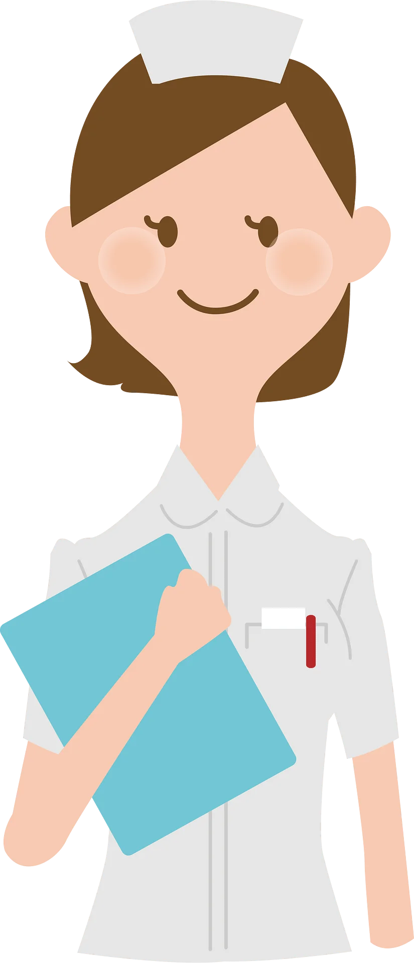 Friendly Smiling Nurse Clipart Illustration in Soft Pastel Healthcare Design