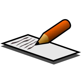 Graphic Illustration of a Pencil Writing on a Lined Paper Clipart Design