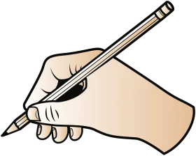 Hand Holding Pencil Writing Clipart - Creative Sketching Illustration