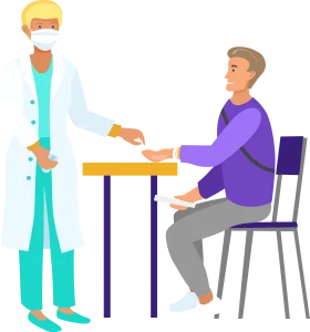 Medical Professional Conducting Health Screening Clipart Illustration