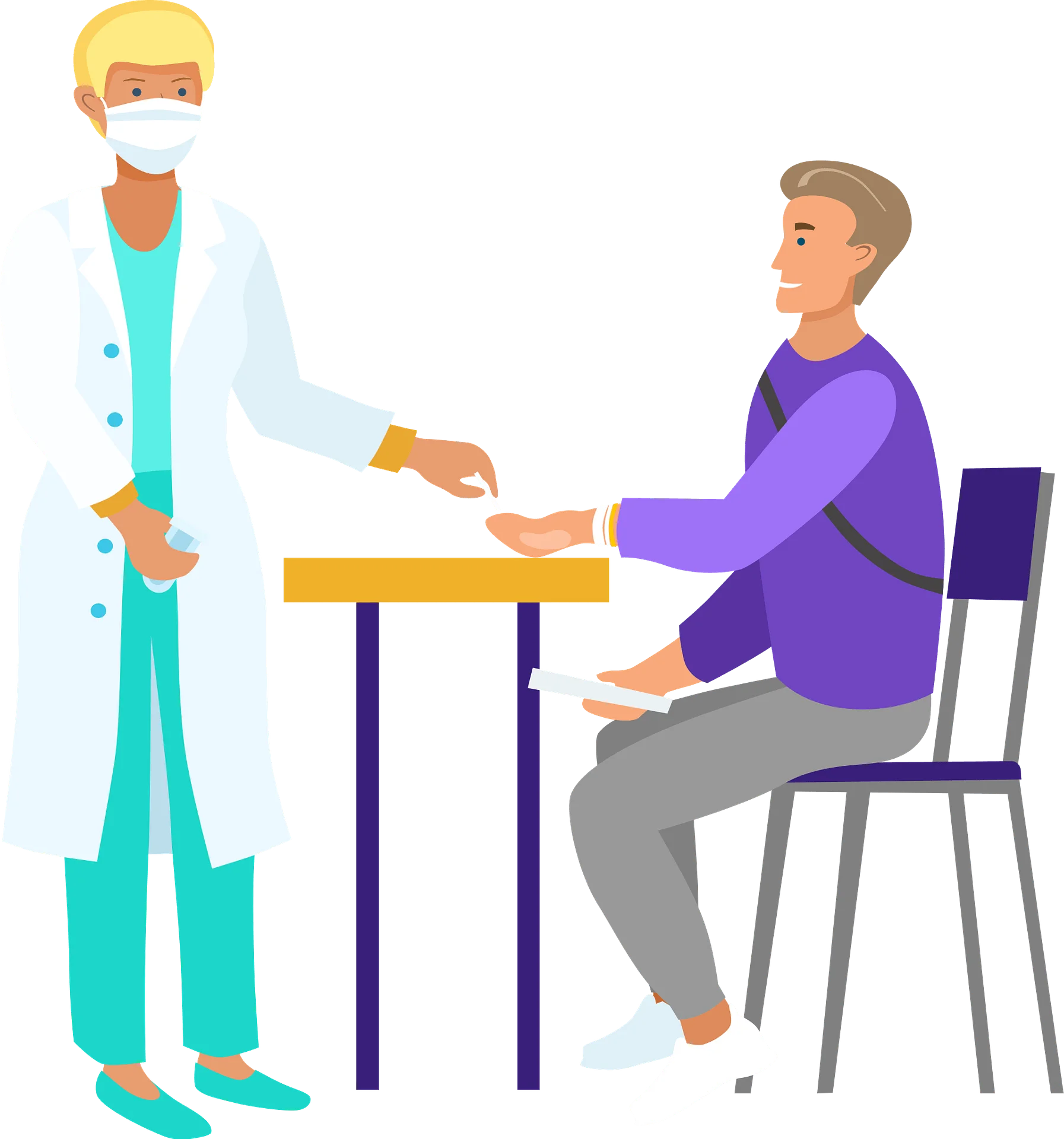 Medical Professional Conducting Health Screening Clipart Illustration