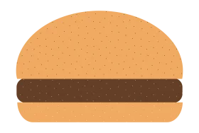 Minimalist Burger Clipart: Simple and Clean Graphic Design Illustration