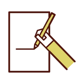 Minimalist Writing Hand Holding Pencil Over Blank Document Clipart Design