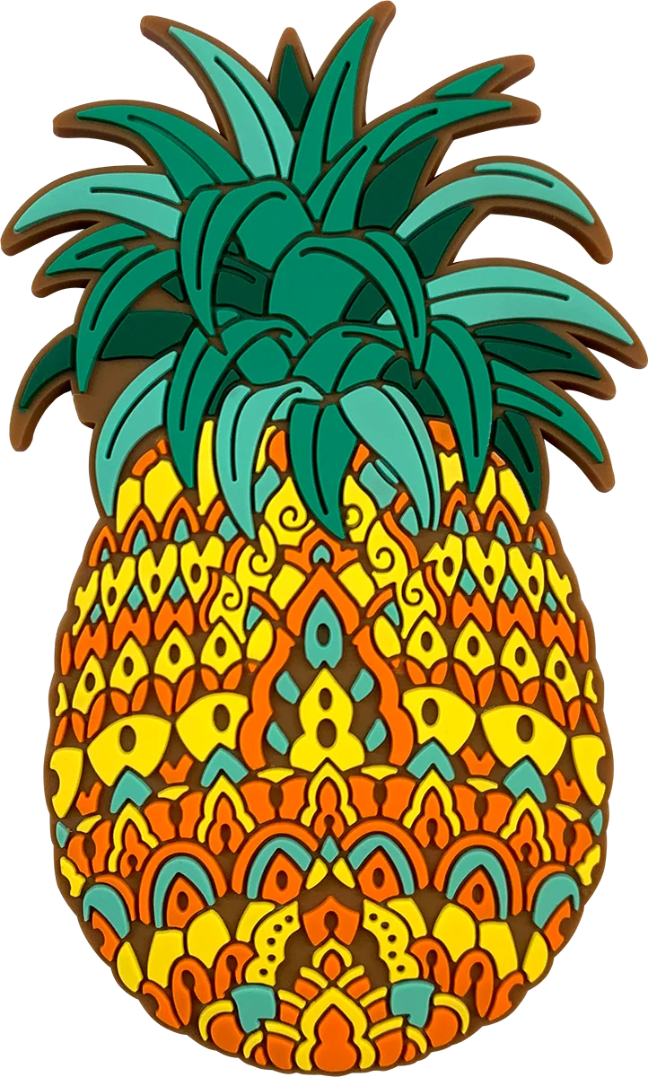 Ornate Tropical Pineapple Clipart with Intricate Mandala-Inspired Patterns