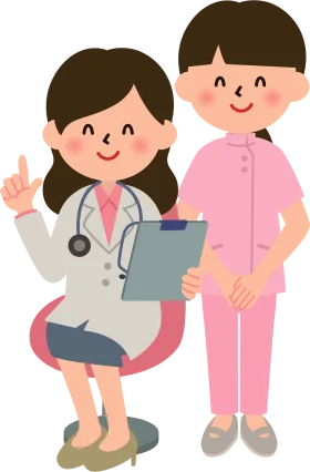 Professional Healthcare Team Clipart: Doctor and Nurse Illustration for Medical Graphics