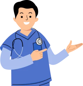 Professional Healthcare Worker Illustration Clipart for Medical Presentations