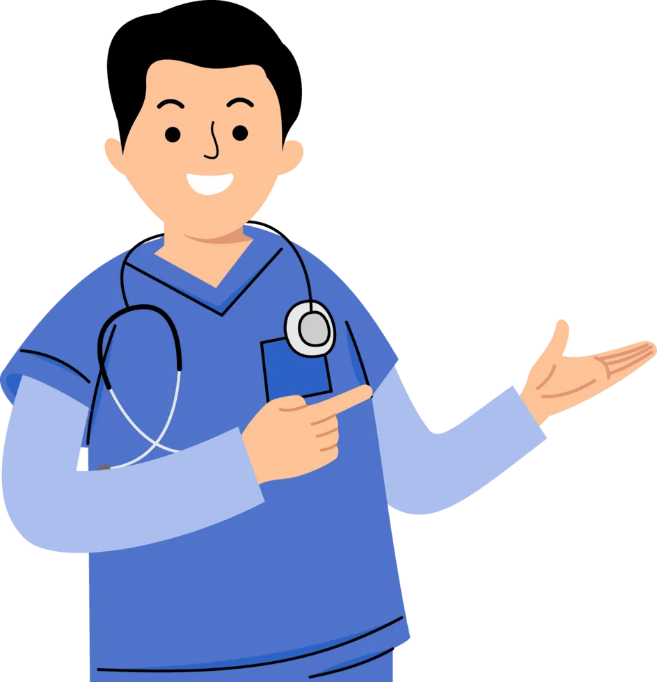 Professional Healthcare Worker Illustration Clipart for Medical Presentations