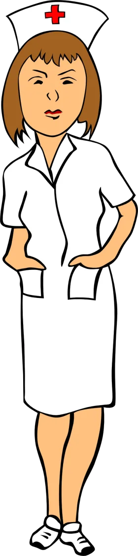 Professional Nurse Clipart Illustration: Healthcare Worker in Classic Uniform