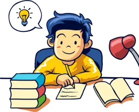 Studious Young Learner with Bright Idea Clipart: Inspiring Educational Illustration