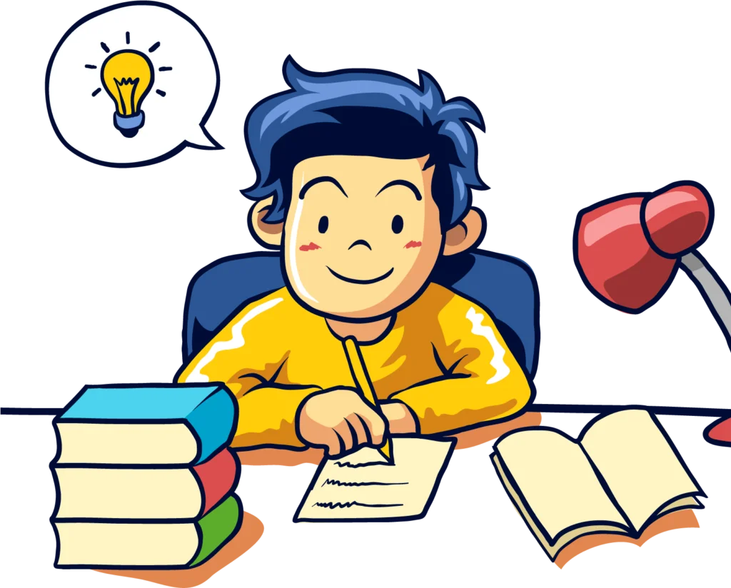 Studious Young Learner with Bright Idea Clipart: Inspiring Educational Illustration