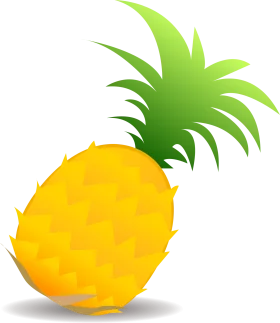 Stylish Tropical Pineapple Clipart with Radiant Yellow and Verdant Green Hues
