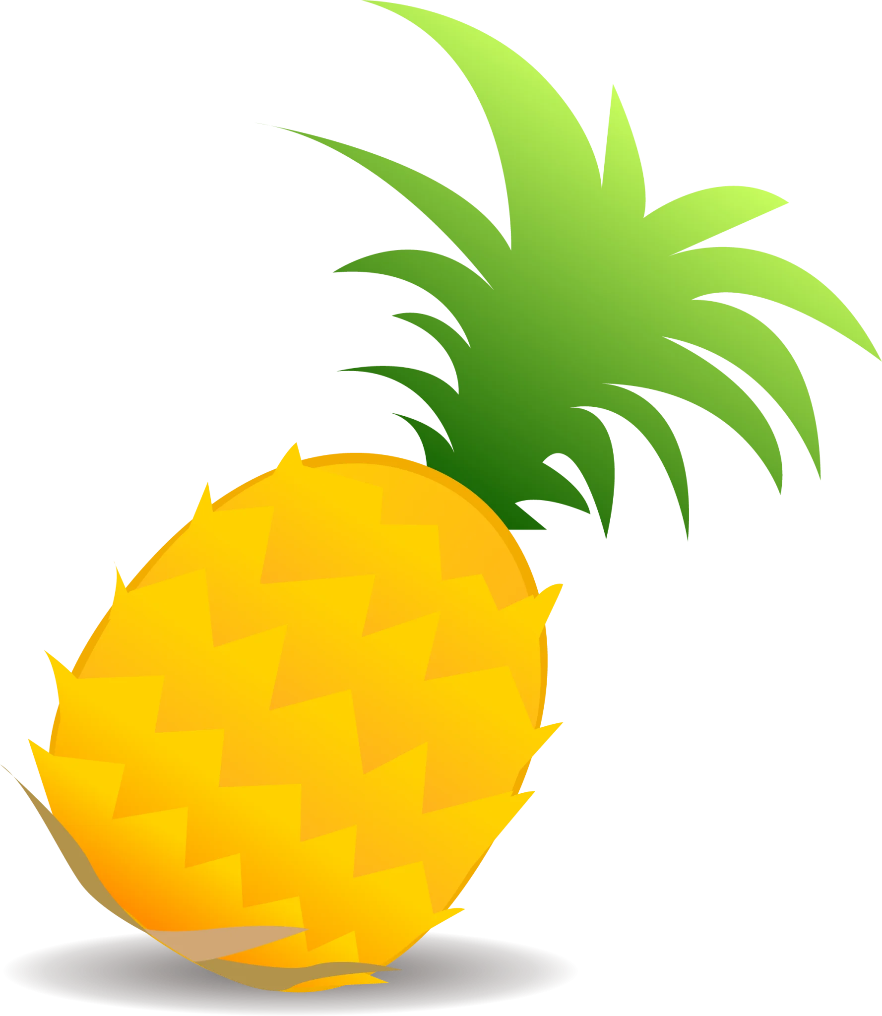 Stylish Tropical Pineapple Clipart with Radiant Yellow and Verdant Green Hues