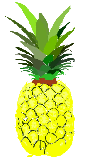 Tropical Sunshine Delight: A Cheerful Pineapple Clipart Illustration with Playful Texture