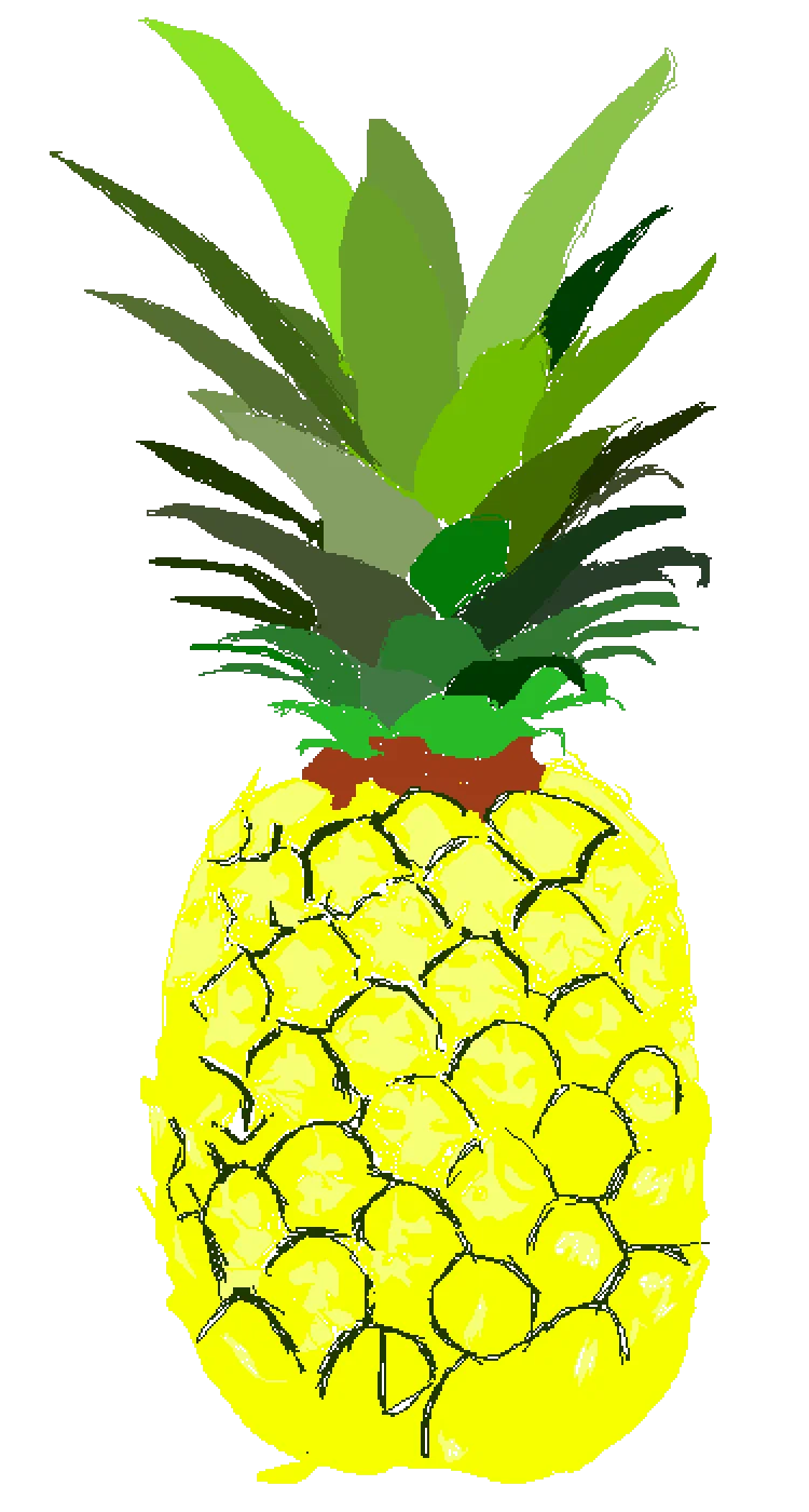 Tropical Sunshine Delight: A Cheerful Pineapple Clipart Illustration with Playful Texture