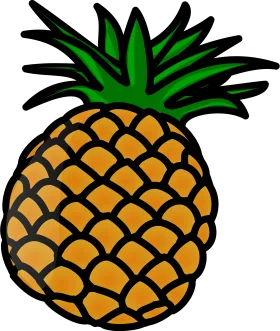 Tropical Sunshine Delight: A Stylized Pineapple Clipart with Bold Design