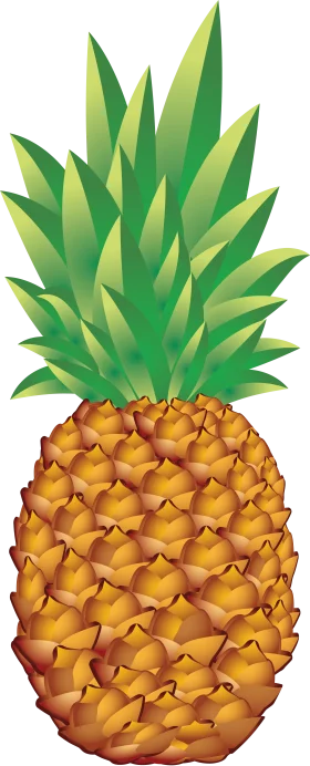 Tropical Sunshine Pineapple Clipart: A Luscious Golden Fruit with Verdant Leafy Crown