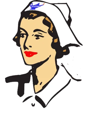 Vintage Retro Nurse Clipart Illustration with Classic White Cap and Uniform