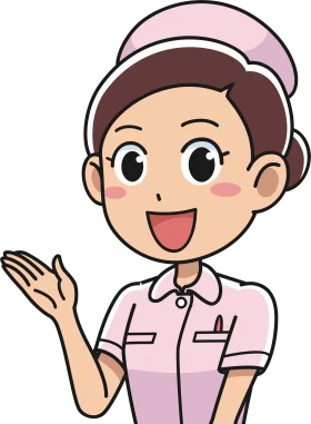 Friendly Nurse Clipart Illustration: Cheerful Healthcare Professional in Pink Uniform
