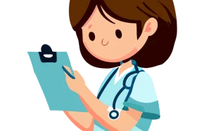 Professional Healthcare Nurse Clipart Illustration with Clipboard and Stethoscope