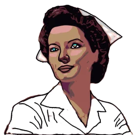 Vintage Nurse Clipart Illustration: Compassionate Healthcare Professional in Classic Style