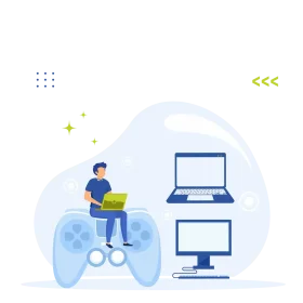 Casual Gamer Engaging with Digital Entertainment Technology Clipart Illustration