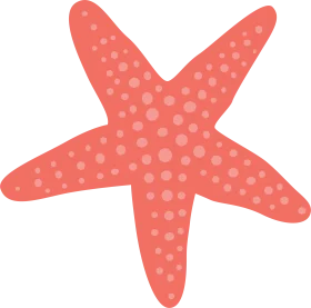 Adorable Coral-Toned Starfish Clipart with Polka Dot Textured Marine Design