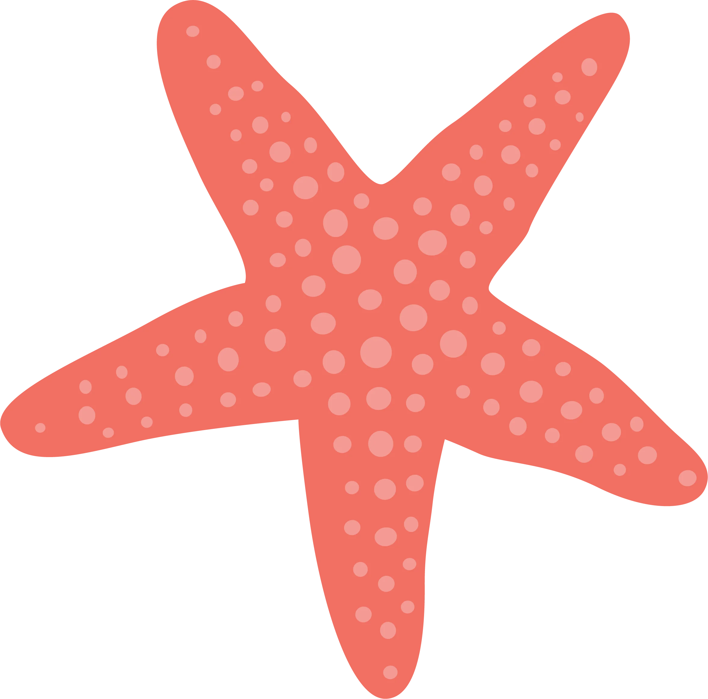 Adorable Coral-Toned Starfish Clipart with Polka Dot Textured Marine Design