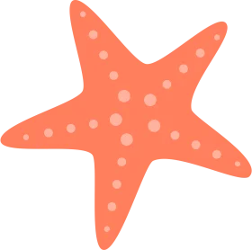 Charming Coral Starfish Clipart: A Whimsical Marine Design Element with Playful Texture
