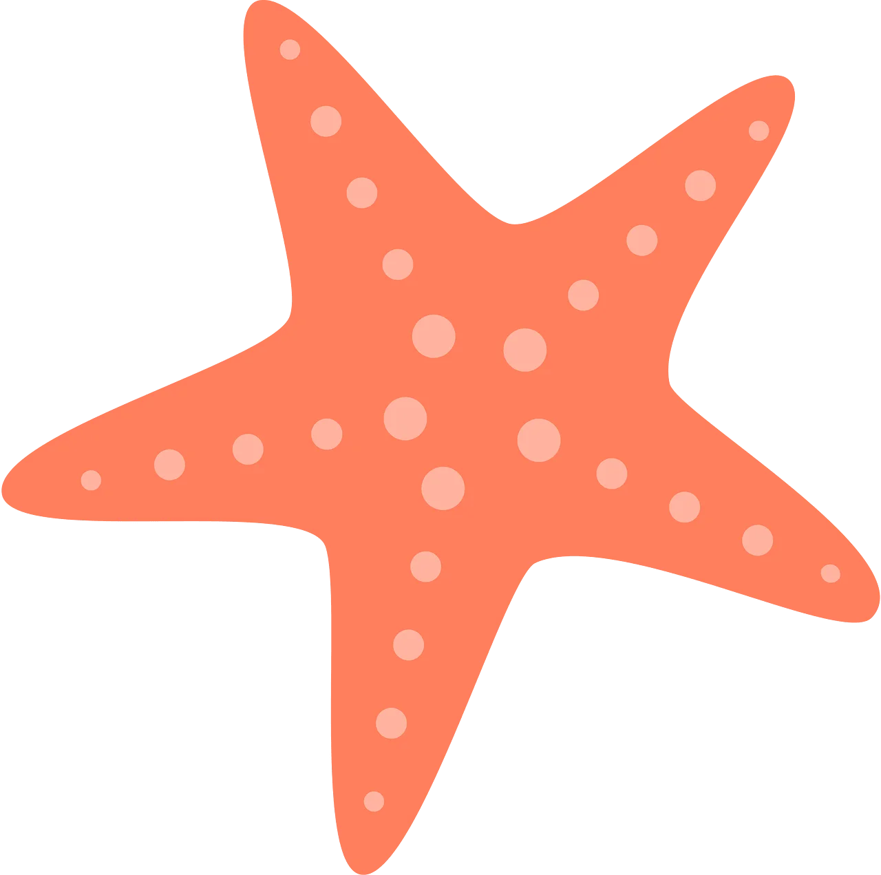 Charming Coral Starfish Clipart: A Whimsical Marine Design Element with Playful Texture
