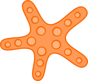 Cheerful Orange Starfish Clipart Design with Playful Circular Texture
